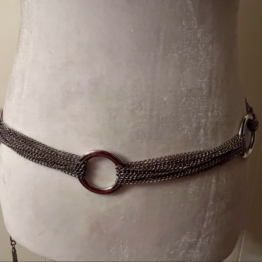 Silver Ring Multi-Chain Tassel Belt | Boho Layered Drape Waist Chain EUC - Picture 3 of 8